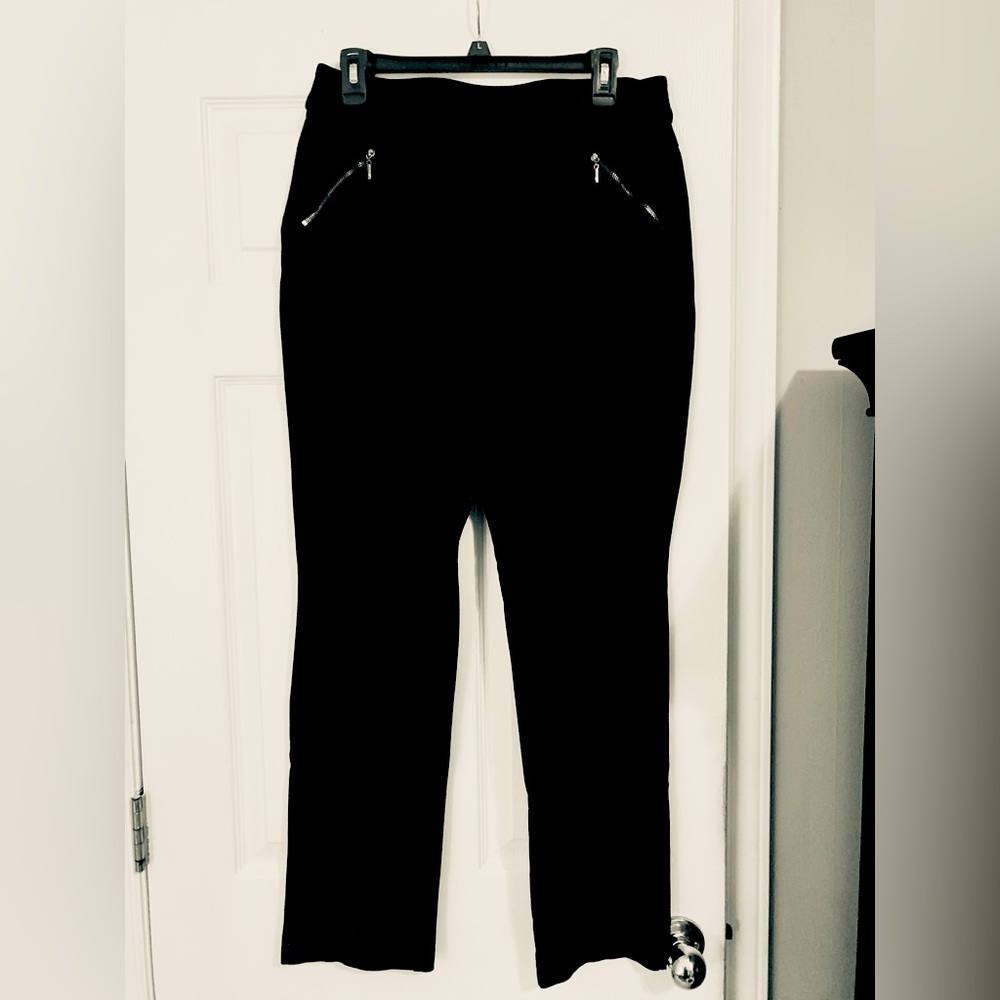 Black pull-on dressy pants, size 10, worn about five times.